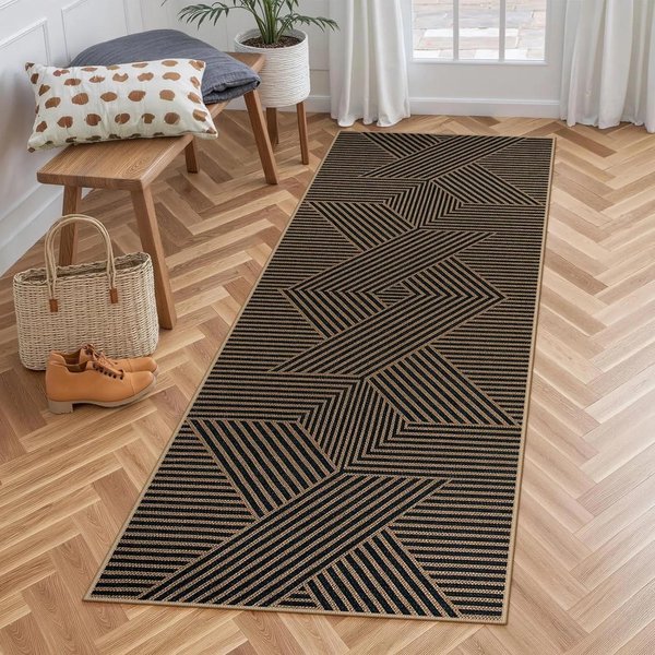 AntypośLizgowy Retro Dywanik Biegacz, Zmywalny Do Przedpokoju Kuchni Pralni Wystroju Domu 60X160Cm 24X63Inch-image