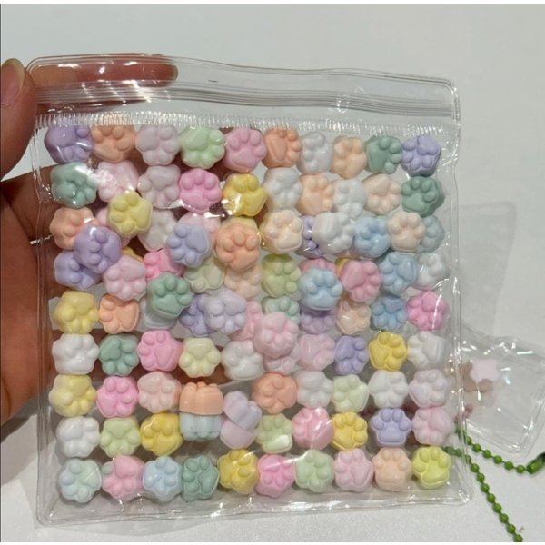 100 Szt. Kawaii Mini ŁApka Kota Squishy Zabawka Silikonowa MięKka Kolorowa ŁApka Kota Hi OdstresowująCa Squishy Fidget Zabawka Dla DorosłYch Prezent-image