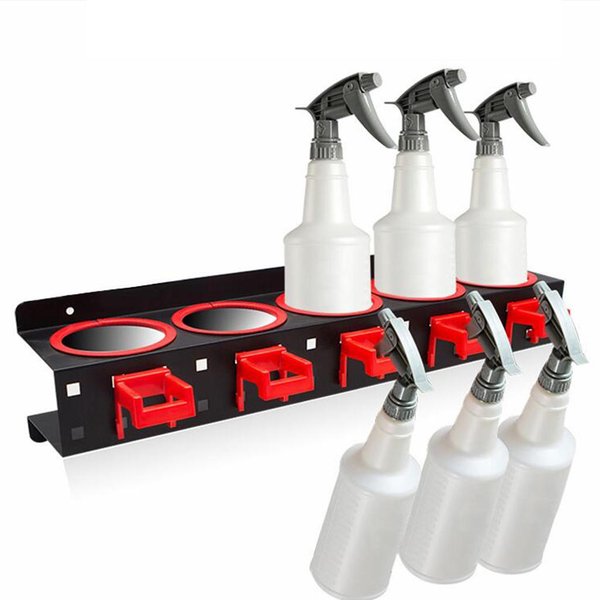 Estante De Almacenamiento Para Botellas De Spray Soporte De Pared Con Ganchos Accesorios Organizador De Latas De Spray ExhibicióN Colgante Garaje Lugar De Trabajo Black-image