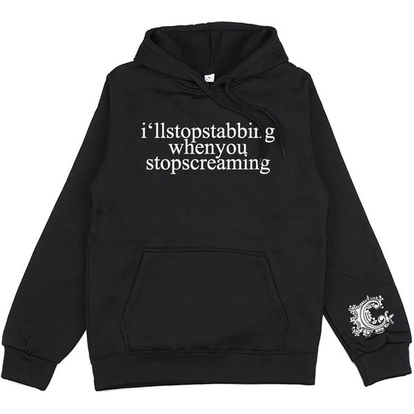 Chiodos BęDę Przestać DźGać Bluzy Moda Bluza Z Kapturem DłUgi RęKaw Polar Jesień MężCzyźNi Kobiety Bluzy Hip Hop Streetwear Xxxl Gray-image