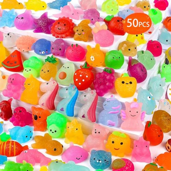 10/30/50 Szt. BłYszcząCe Zabawki Mochi Squishy Kawaii Modne Zabawki Do ŚCiskania Upominki Na Imprezę Dla Dzieci DorosłYch Zabawka Anty-Stres Nagrody W Konkursach Yellow-image
