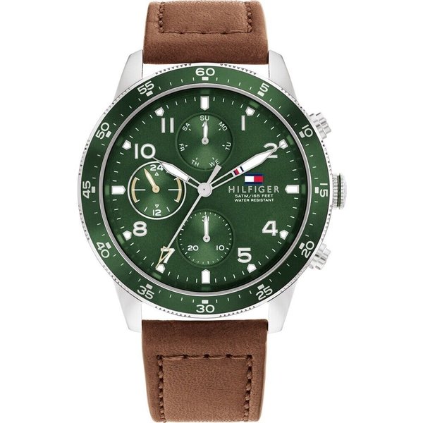 MęSki Zegarek Kwarcowy Tommy Hilfiger 1791948 Z Wieloma Tarczami 44Mm BrąZowy-image