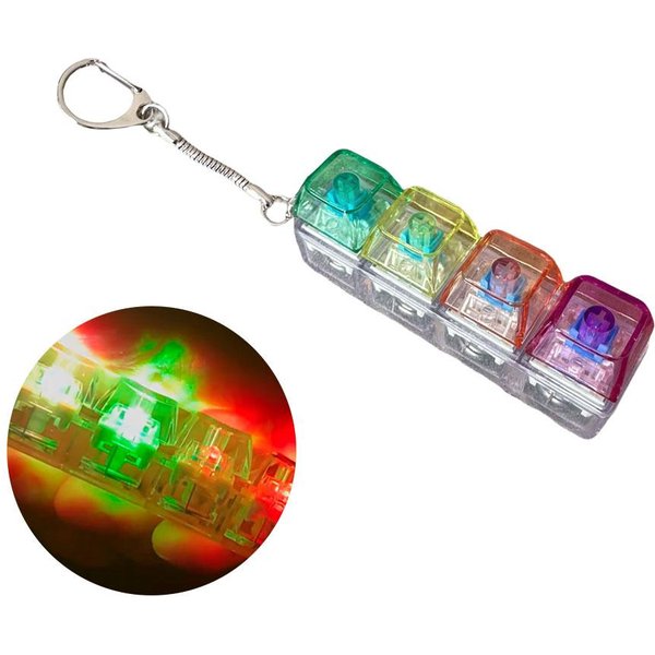 Klawiatura Fidget Toys LED KryształOwa NakłAdka Na Klawisz Breloczek OdstresowująCy GadżEt Na Palec Zabawki Dekompresyjne Kliker Fidget Toy-image