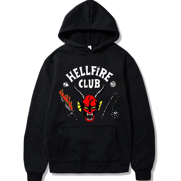 Sudaderas De Moda Hellfire Club Para Hombres Mujeres Harajuku Casual Sudaderas Unisex Oversize Streetwear Manga Larga Sudadera Con Capucha Pullover Streetwear XL Azul-image