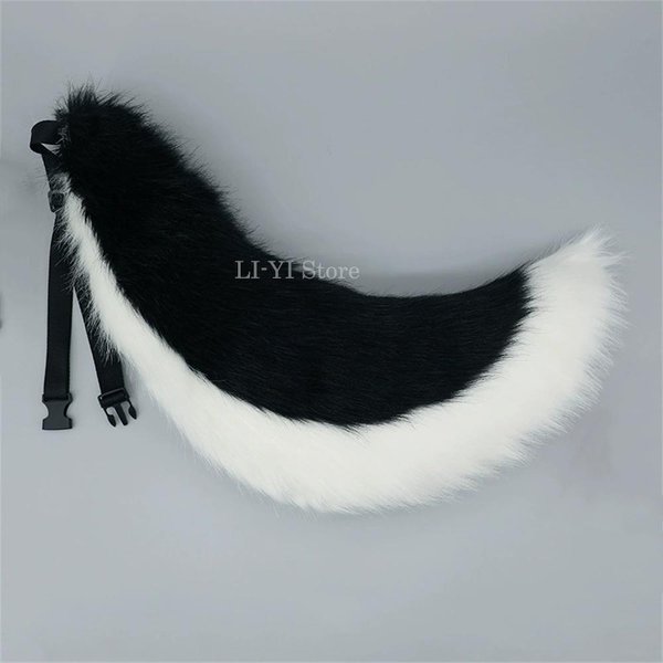 70 Cm Puszysty MięKki Sztuczne Futro ZwierzęCy Ogon Rekwizyt Cosplay - Lis Wilk Ogon Na Kostium Anime Con, Futrzany Dodatek Na Imprezę Halloweenową About 70Cm-image