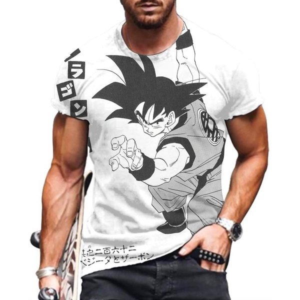Koszulka MęSka Essentials Dragon Ball Z 2023 MęSkie Koszulki Oversize Vegeta Goku Odzież Hip Hopowa Styl Harajuku Modne Topy 140-image