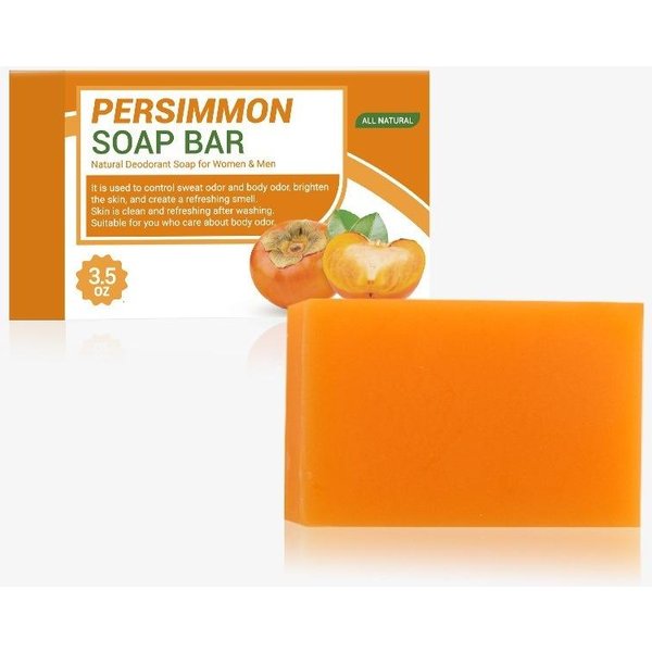 3 Szt. MydłO Persymonowe Naturalne MydłO Do Mycia CiałA RęCznie Robione ŚWieżY Zapach MydłO Do Mycia Twarzy I CiałA MydłO Do KąPieli 3Pcs Soap Bar(100G/Pc)-image