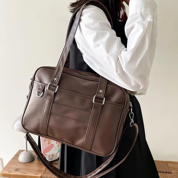 JapońSka Torba W Stylu Preppy JK Uniform Bag Dla DziewcząT Ze SkóRy PU Ita Bag Torba Crossbody Na Ramię BrąZowy-image