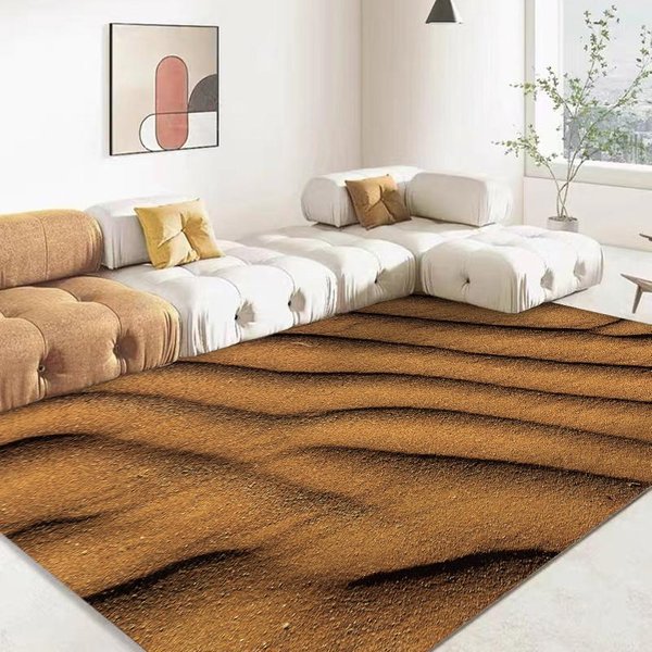 Dywanik Symulacja Pustyni Piaskowej 3D 15 RozmiaróW Do Salonu Sypialni ŁAzienki Mata Dekoracja Domu Dywan ZewnęTrzny 70X100Cm (28X39In)-image