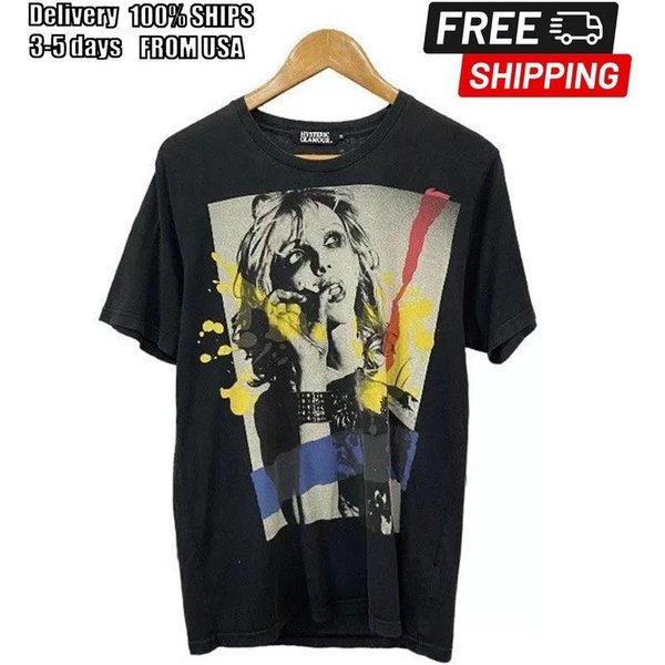 Hysteric Glamour Camiseta Unisex Negra De Banda Courtney Love S5XL KH12446 Camiseta Unisex XL Black-image
