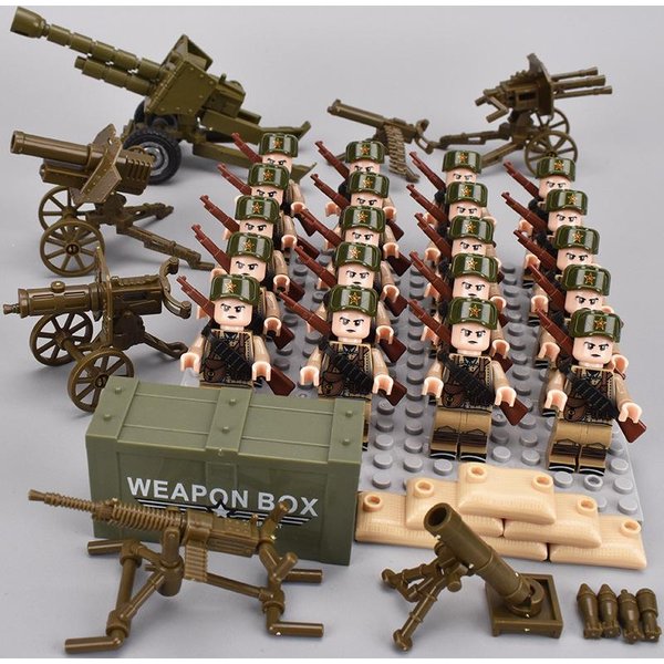 Piechota II Wojny ŚWiatowej, ŻOłNierze Wojskowi, Wojna, Armia Narodowa, Model Mini Pistoletu, Klocki Konstrukcyjne, Klocki, Zabawki Do MontażU-image