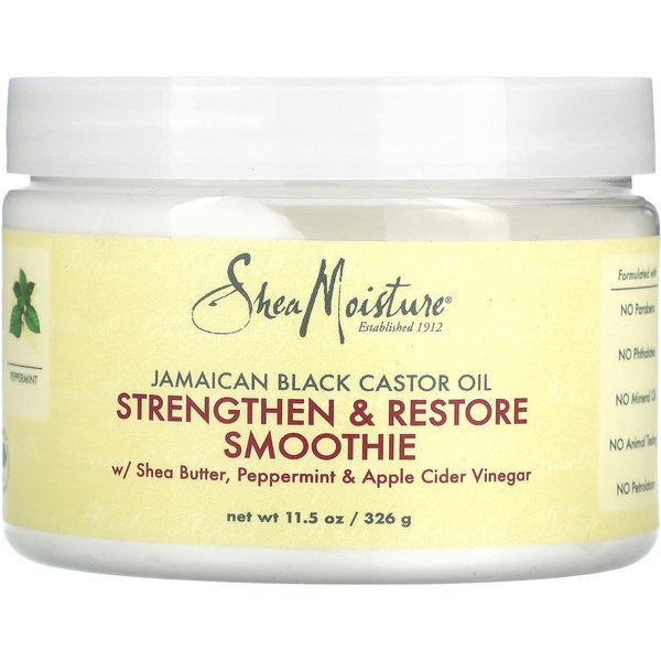Sheamoisture, Jamajski Czarny Olej Rycynowy, WzmacniająCe I RegenerująCe Smoothie, 11,5 Fl Oz (326 Ml) White-image