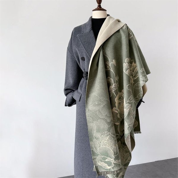 Bufanda Chal Pashmina De Lujo Para Mujer DiseñO Invierno CáLido Bufandas De Cachemir PañUelo De Cabeza Manta Gruesa Femenina Suave Bufanda-image