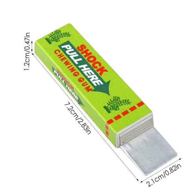 ŻArtobliwa Guma Do ŻUcia Z Porazeniem Elektrycznym Magiczna Zabawka-Psikus Na ŻArty Uliczne Guma Do ŻUcia Zabawka-Psikus Prezent GadżEt Zabawki Anty-Stresowe Zielony-image