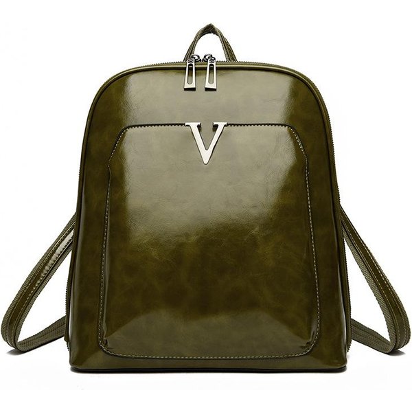 Mochila Nueva Mochila De Moda De Cuero Encerado Al Aceite Mochila Retro Para Mujer Bolso De Estudiante Mochila Europea Y Americana-image