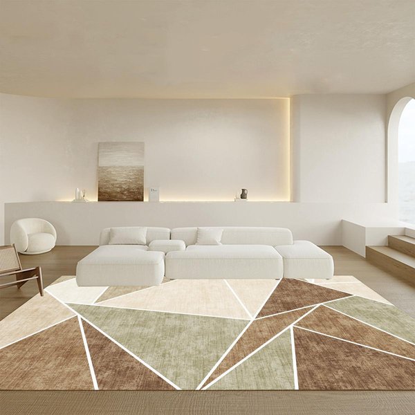 BrąZowe Geometryczne Dywany Do Salonu DużE Dywany Obszarowe Do Dekoracji Sypialni Skandynawska Dekoracja Domu Mata Do Szatni MięKki Dywan Salonowy 60*90Cm Beige-image