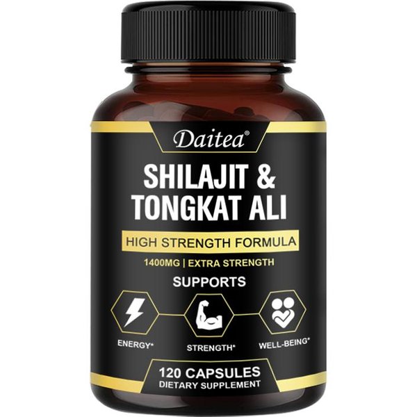 Extracto De RaíZ De Tongkat Ali 400 Mg Suplemento DietéTico, 120 CáPsulas De Extractos Herbales 120 Capsules Black-image