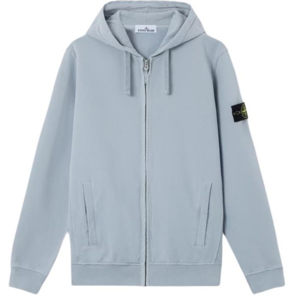 Sudadera Con Capucha Y Cremallera De Canalé Stone Island Para Hombre L2S156100067S0A20V0049 XXL Gray-image
