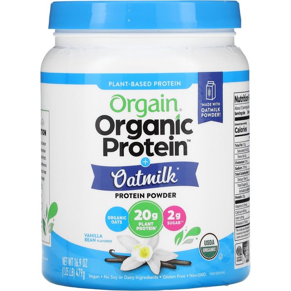 Orgain, ProteíNa En Polvo OrgáNica, Con Avena, De Origen Vegetal, Vainilla, 1.05 Lb (479 G)-image