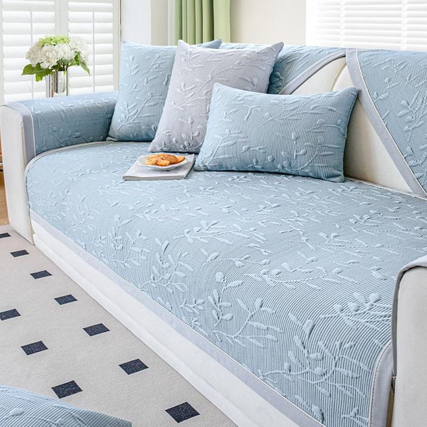 Funda De Sofá Jacquard De Seda De Hielo Universal Cuatro Estaciones Funda Deslizante Antideslizante Para Sofá Funda Protectora CojíN De Sofá Para DecoracióN De Sala De Estar 70X70Cm 1Pcs-image