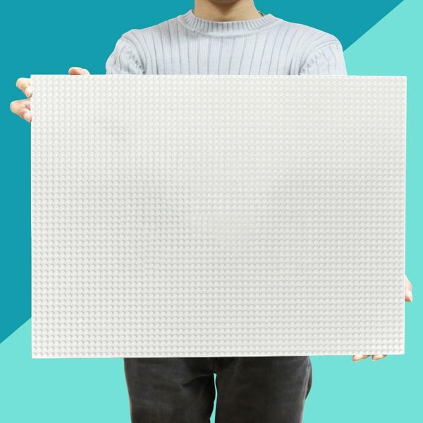 Placa Base De 48*64 Puntos Bloques De ConstruccióN Pared Hazlo TÚ Mismo Ladrillos CláSicos Juguetes Ideales Para NiñOs Funciona Con Bloques De ConstruccióN Blanco-image