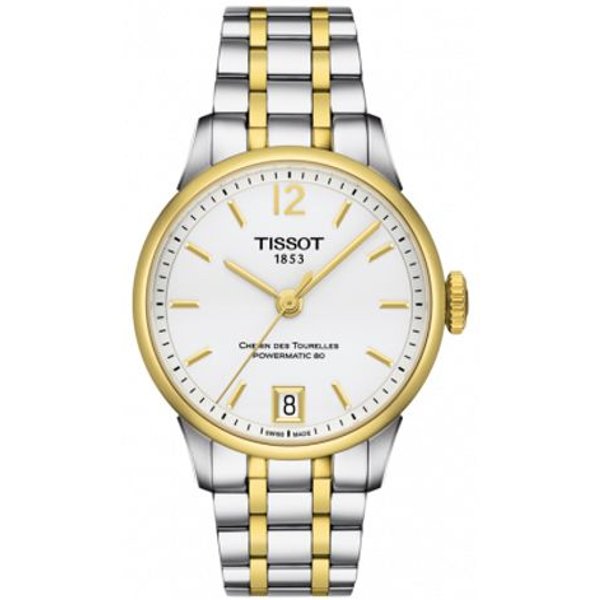Tissot Serie Dulur Movimiento MecáNico AutomáTico Resistente Al Agua Calendario Elegante Reloj Vintage Relojes Para Mujer Acero Blanco T099.207.22.037.00 White Dial White-image