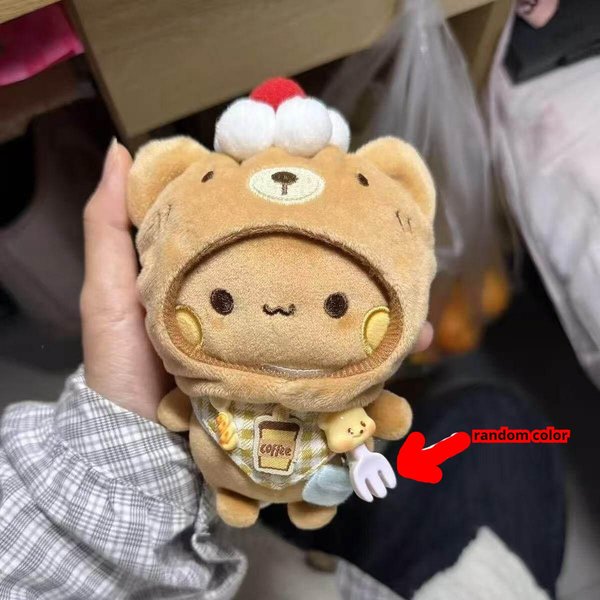 Nowa Pluszowa Lalka Bubu I Yier Panda Zestaw MięKka Zabawka Anime Kawaii KreskóWka Puszysty Miś Torba Breloczek Do Kluczy Samochodowy Dekoracja Prezent Dla Pary Beige-image