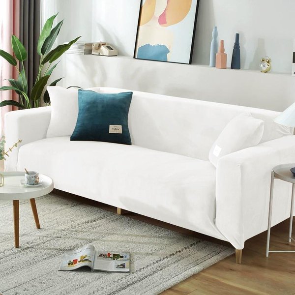 Fundas EláSticas De Terciopelo Para Sofá De 1, 2, 3 O 4 Plazas, Fundas SóLidas Para Sofá En Forma De L, Fundas Protectoras Para Bancos 1 Seat (90-140CM)-image