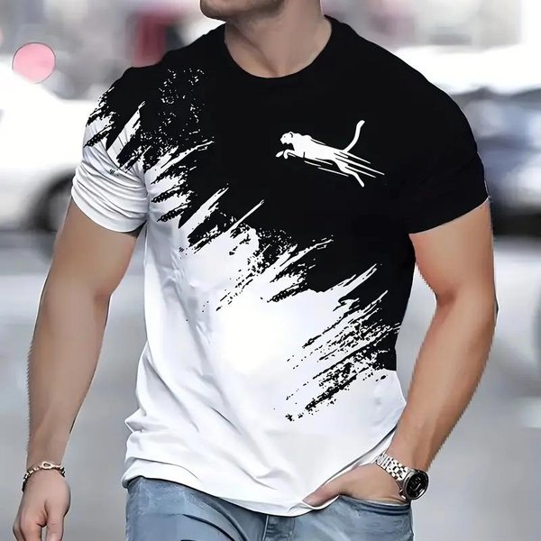 Letnie Modne Koszulki Dla MężCzyzn Koszulka Z Nadrukiem 3D Moda Uliczna Koszulki Z KróTkim RęKawem LuźNe MęSkie Oversize Topy Koszulki Ubrania 5XL-image