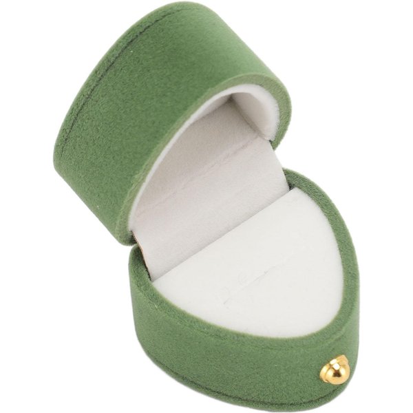 Caja De Anillo En Forma De CorazóN, Exquisita Y RomáNtica, PequeñA Caja De Anillo De Franela Para Propuesta, Compromiso, Boda-image
