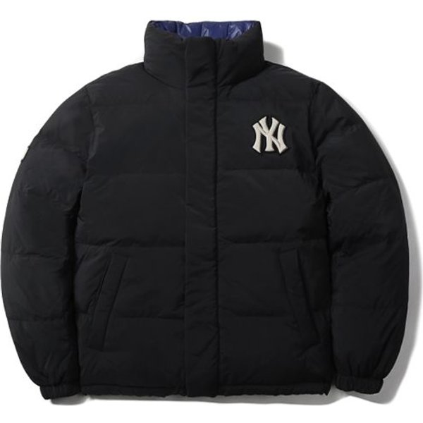 Chaqueta Acolchada Reversible Brillante De Color Liso Con Cuello Alto MLB Unisex Chaquetas Negra 31DJ02061-50L XS Black-image