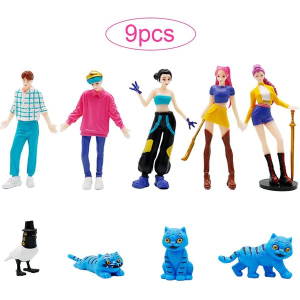K Pop Demon Hunters Figura Kpop Demon Hunters Figuras Huntrix Figuras Juguete Derpys Tigre Rumi Mira Zoey Figurita Adorno Sussy Blue-image