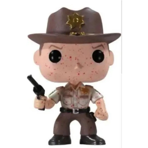 Walking Dead Rick Grimes Sangre Sangre Figura De Vinilo Modelo MuñEcos Juguetes With Box-image
