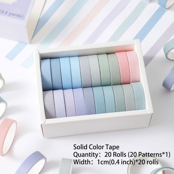 Zestaw 20 Rolek TaśMy Washi TaśMa MaskująCa Prosta Cienka Do Majsterkowania, Sztuki, RzemiosłA, Pakowania PrezentóW, Dziennikarstwa, Scrapbookingu, Etykietowania, Kodowania, Dekoracji Fioletowy-image