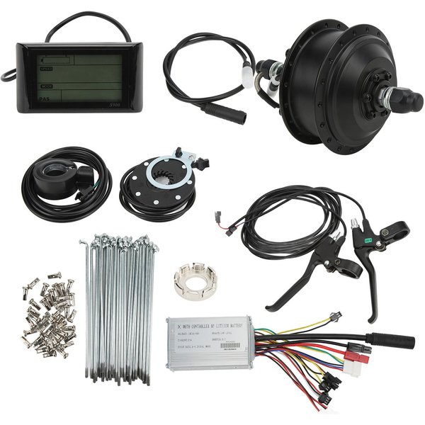 Kit De ConversióN Para Bicicleta EléCtrica 48V 250W Controlador De 15A Panel LCD S900 Kit De Motor De Buje Trasero For 28/29In 700C Wheel Spokes-image