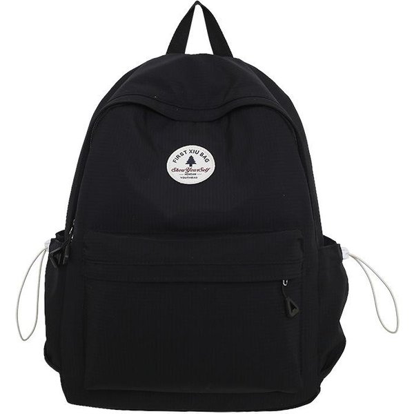 Mochila Bosque Gran Capacidad Estilo Universitario Viaje Estilo Coreano VersáTil Bolso Escolar Femenino Mochila Para Escuela Secundaria Universidad Escuela Secundaria Large Black-image