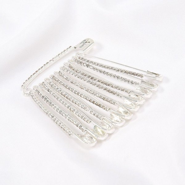 Broches Ropa PedreríA Imperdibles Solapa Cuello SuéTer Pines Tono Plata Broches SuéTer Chal Accesorio Ropa-image