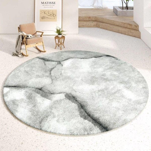 OkrąGłY Pluszowy Dywan – MięKki Pogrubiony Dywanik Do Sypialni Salonu, Puszysty Dywanik PodłOgowy Do Wystroju Domu Diameter 90Cm(35In)-image
