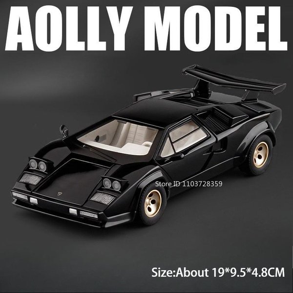 1:24 Countach Lp500S Veneno Miniaturowy Model Sportowego Samochodu Zabawki Stop Metal Diecast DźWięK ŚWiatłO Pull Back Drzwi Otwierane Kolekcja Supercar-image