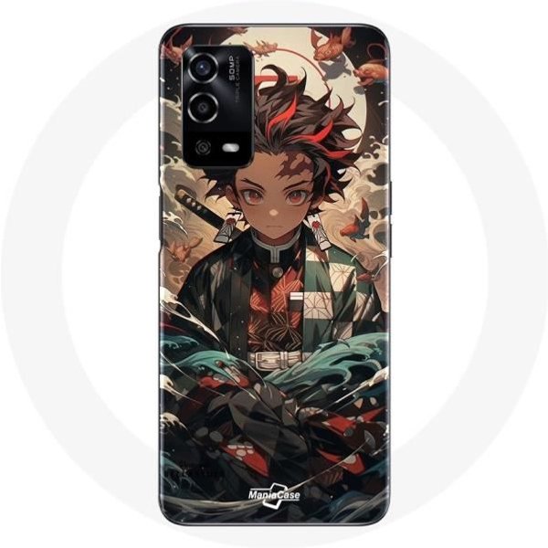 Funda Para Oppo A55 4G - Maniacase - Demon Slayer Tanjiro - Flexible - Negro - Anime-image