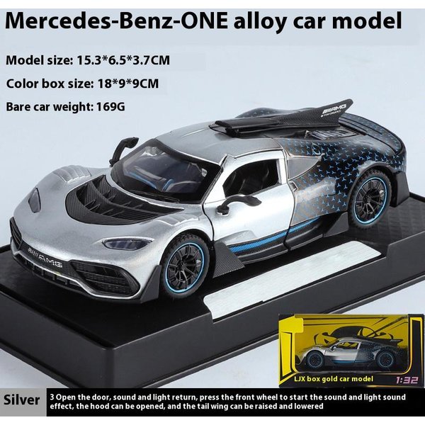 1:32 Mercedes Benz Amg One Supercar Metalowy Odlew Diecast Model Samochodu DźWięK I ŚWiatłO Kolekcjonerski Prezent Urodzinowy Dla ChłOpaka-image