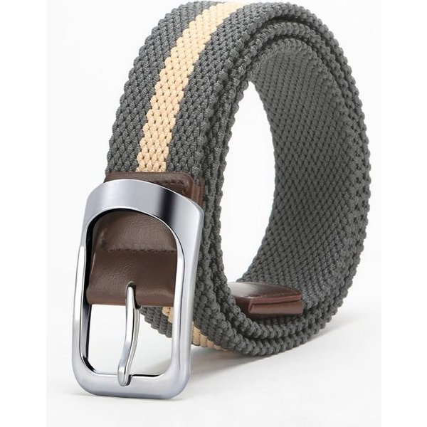 Pasek MęSki Wielokolorowy OddychająCy Tkany Elastyczny PłóCienny Klamra Pin Casualowy Elastyczny Pasek 110Cm-image