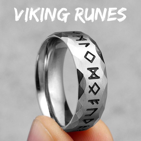 Anillos Vintage NóRdicos Vikingos Runas Acero Inoxidable Mujer Hombre Punk Simple Para Novio JoyeríA Biker Creatividad Regalo 7-image