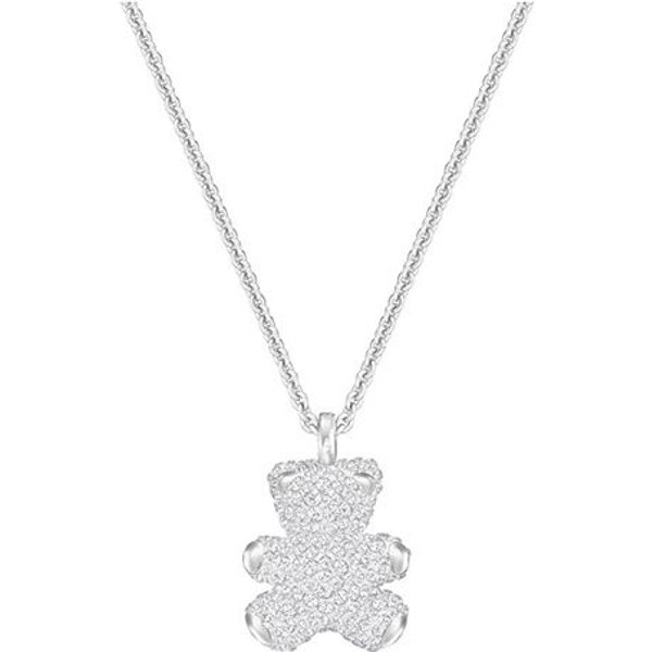 Collar De Oso 3D Swarovski Para Mujer Chapado En Platino 5345684 Box+Shopping Bag White-image