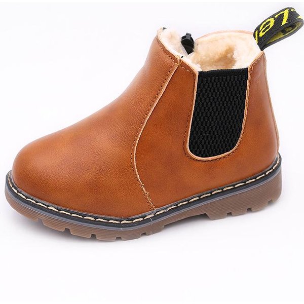 Zapatos De OtoñO Para NiñOs, Botas De Cuero Impermeables De Cuero Pu, Botas De Nieve CáLidas Para NiñOs, Botas De Goma Para NiñAs Y NiñOs 23-image