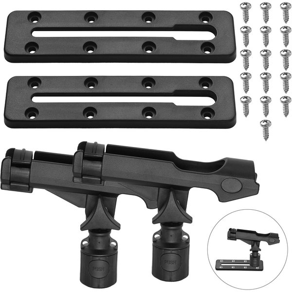Soporte Para CañA De Pescar, Soporte Ajustable Para CañA De Pescar Con Riel De PláStico Para Kayak, Riel Para Montaje En Kayak Negro-image