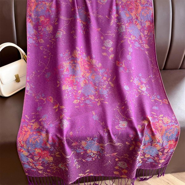 Luksusowy Szal ŻAkardowy Damski WzóR Pasley Chusty Pashmina Ponczo PodróżNe CiepłY Koc Zimowy Bufanda Szal Damskie Szale 70X180Cm Pink-image