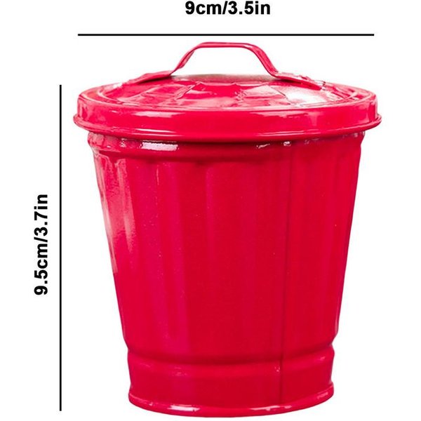 Papelera De Escritorio Linda Mini Papelera Tarro De Almacenamiento De Mesa Maceta PortaláPices Papelera Papelera Soporte Para Basura Maceta Red-image