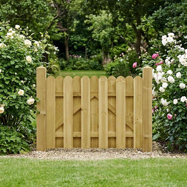 Puerta De JardíN 100 X 75 Cm Madera De Pino Macizo Verde-image