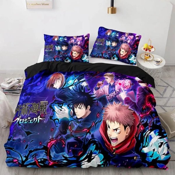 Jujutsu Kaisen Juego De Cama Individual Twin Completo Queen King Size Anime Juego De Cama Para Adulto Kawaii NiñO Dormitorio Juegos De Funda NóRdica Estampado 3D 044 EU King 240X220Cm-image